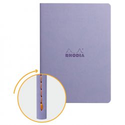 Caiet A5 Rhodia Rhodiarama Sewn Spine Iris - Ivory Lined 7 mm - 64 pagini 90 g/mp - 116409C