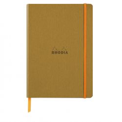 Caiet A5 Rhodia Rhodiarama Softcover Gold - Ivory Lined 7 mm - 160 pagini 90 g/mp - 117382C