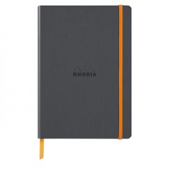 Caiet A5 Rhodia Rhodiarama Softcover Titanium - Ivory Lined 7 mm - 160 pagini 90 g/mp - 117385C