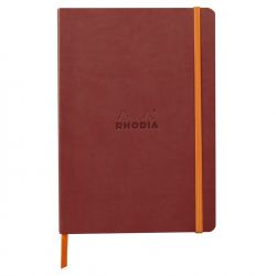 Caiet A5 Rhodia Rhodiarama Softcover Nacarat - Ivory Lined 7 mm - 160 pagini 90 g/mp - 117371C