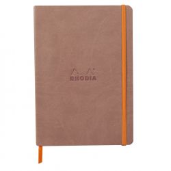 Caiet A5 Rhodia Rhodiarama Softcover Webnotebook Rosewood - Ivory Dot Grid 5 mm - 160 pagini 90 g mp - 117438C