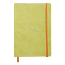 Caiet A5 Rhodia Rhodiarama Softcover Anise Green - Ivory Lined 7 mm - 160 pagini 90 g/mp - 117406C