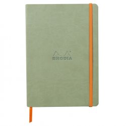 Caiet A5 Rhodia Rhodiarama Softcover Celadon - Ivory Lined 7 mm - 160 pagini 90 g/mp - 117375C