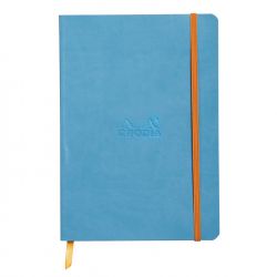 Caiet A5 Rhodia Rhodiarama Softcover Turquoise Blue - Ivory Lined 7 mm - 160 pagini 90 g/mp - 117407C