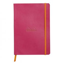 Caiet A5 Rhodia Rhodiarama Softcover Raspberry - Ivory Lined 7 mm - 160 pagini 90 g/mp - 117412C