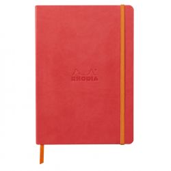 Caiet A5 Rhodia Rhodiarama Softcover Coral - Ivory Lined 7 mm - 160 pagini 90 g/mp - 117380C