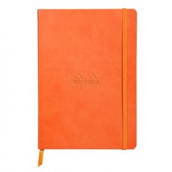 Caiet A5 Rhodia Rhodiarama Softcover Tangerin - Ivory Lined 7 mm - 160 pagini 90 g/mp - 117414C