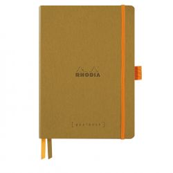 Caiet Personalizabil pentru Organizare A5 Rhodia Rhodiarama Softcover Goalbook Gold - Ivory Dot Grid 5 mm - 240 pagini 90 g/mp - 117811C