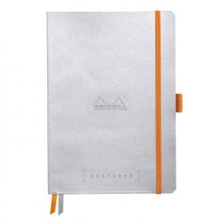 Caiet Personalizabil pentru Organizare A5 Rhodia Rhodiarama Softcover Goalbook Silver - Ivory Dot Grid 5 mm - 240 pagini 90 g/mp - 117741C