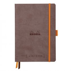 Caiet Personalizabil pentru Organizare A5 Rhodia Rhodiarama Softcover Goalbook Chocolate - Ivory Dot Grid 5 mm - 240 pagini 90 g/mp - 117743C