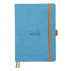 Caiet Personalizabil pentru Organizare A5 Rhodia Rhodiarama Softcover Goalbook Turquoise Blue - Ivory Dot Grid 5 mm - 240 pagini 90 g/mp - 117747C