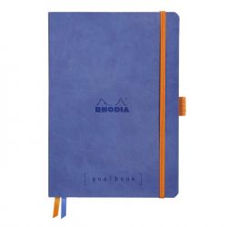 Caiet Personalizabil pentru Organizare A5 Rhodia Rhodiarama Softcover Goalbook Sapphire Blue - Ivory Dot Grid 5 mm - 240 pagini 90 g/mp - 117748C