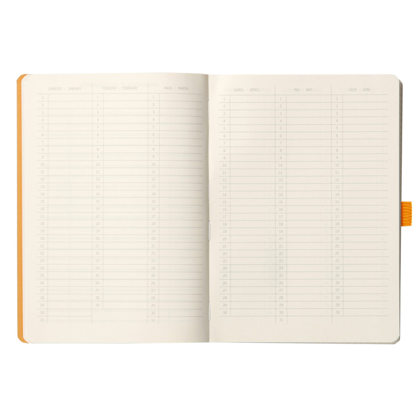 Imagine Produs Caiet Personalizabil pentru Organizare A5 Rhodia Rhodiarama Softcover Goalbook Orange - Ivory Dot Grid 5 mm - 240 pagini 90 g mp - 117755C