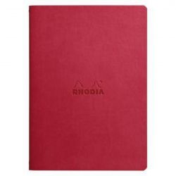 Caiet A5 Rhodia Rhodiarama Sewn Spine Raspberry - Ivory Lined 7 mm - 64 pagini 90 g/mp - 116412C