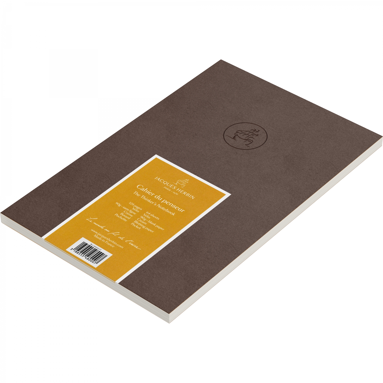 Imagine Produs Caietul Ganditorului A5 Jacques Herbin Notebook - White Plain - 128 pagini 90 g mp - 48000JT