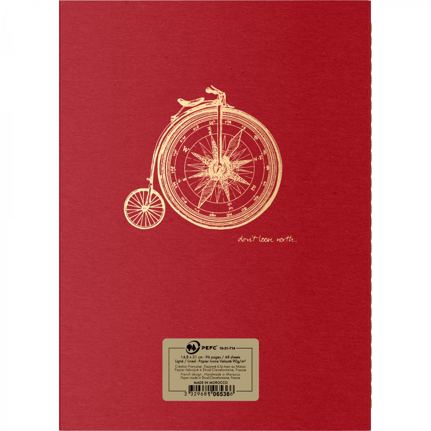 Imagine Produs Caiet A5 Clairefontaine Flying Spirit Red - Ivory Lined 8 mm - 96 pagini 90 g mp