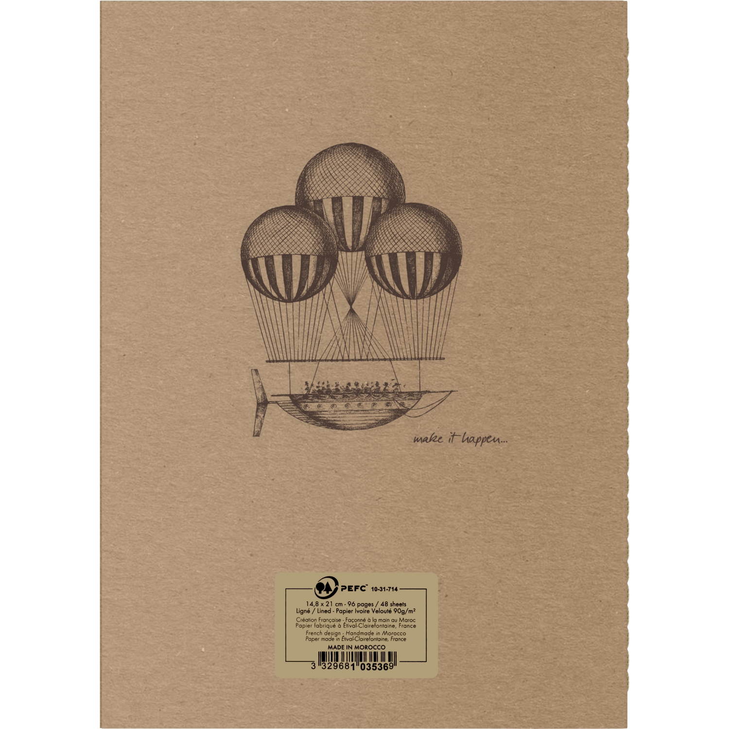 Imagine Produs Caiet A5 Clairefontaine Flying Spirit Beige - Ivory Lined 8 mm - 96 pagini 90 g mp