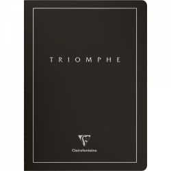 Caiet A5 Clairefontaine Triomphe Black Platinum - White Lined 8 mm - 96 pagini 90 g/mp