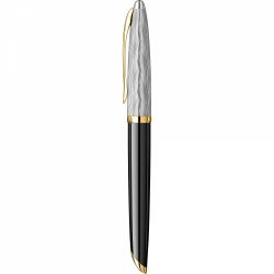 Stilou 18k Nib Waterman Carene SE DeLuxe Reflets De Paris Black GT