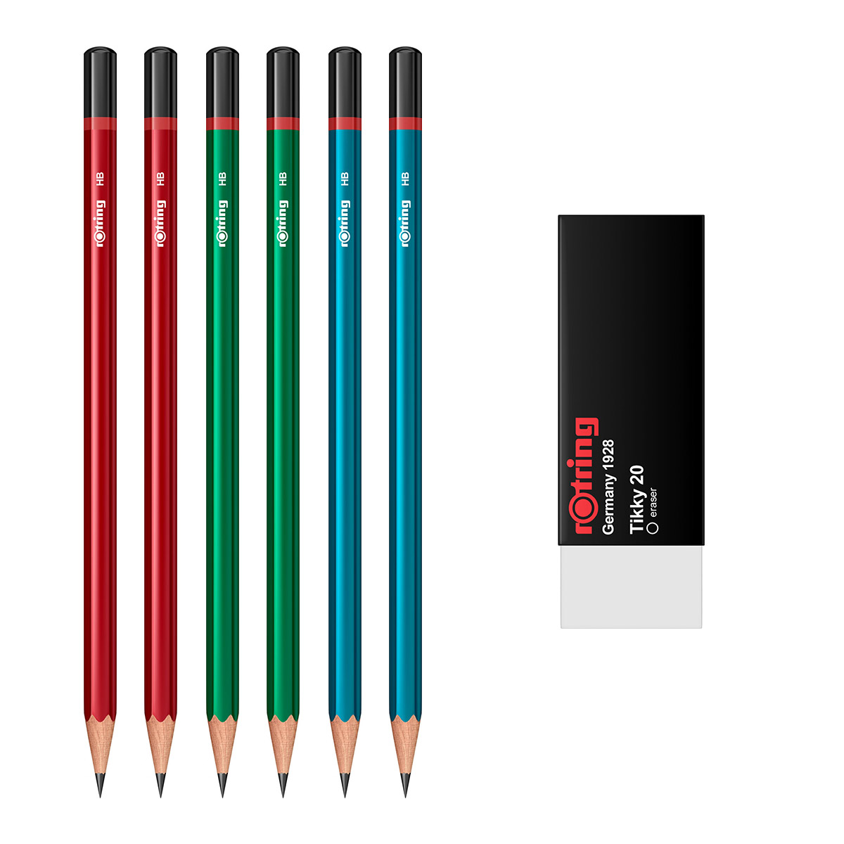 Imagine Produs Set 6 creioane HB + Radiera Exam Tikky 20