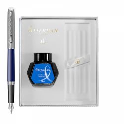 Stilou Waterman Hemisphere DeLuxe Dark Blue Wave PDT + cutie cu calimara