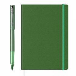 Roller Parker Vector XL Royal Green CT + Caiet A5 Precision 206 Hardcover Velvet Bottle Green - Ivory Lined - 192 pagini 80 g/mp