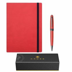 Pix Cross Bailey Matte Red BT + Caiet A5 Precision 206 Hardcover Velvet Red - Ivory Lined - 192 pagini 80 g/mp