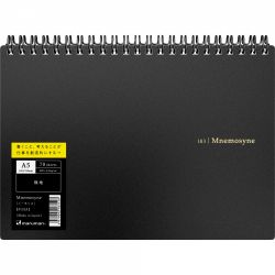 Blocnotes cu Spirala A5 Maruman Mnemosyne 183 Black - White Plain - 140 pagini 80g/mp - N183A