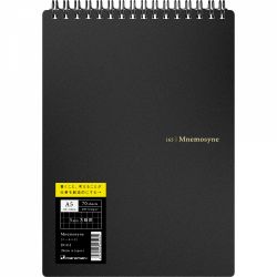 Blocnotes cu Spirala A5 Maruman Mnemosyne 165 Black - White Grid 5 mm - 140 pagini 80g/mp - N165